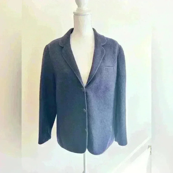 Geiger Tyrol Made in Austria Pure Wool Navy Collared Button Down Sweater - Picture 1 of 6